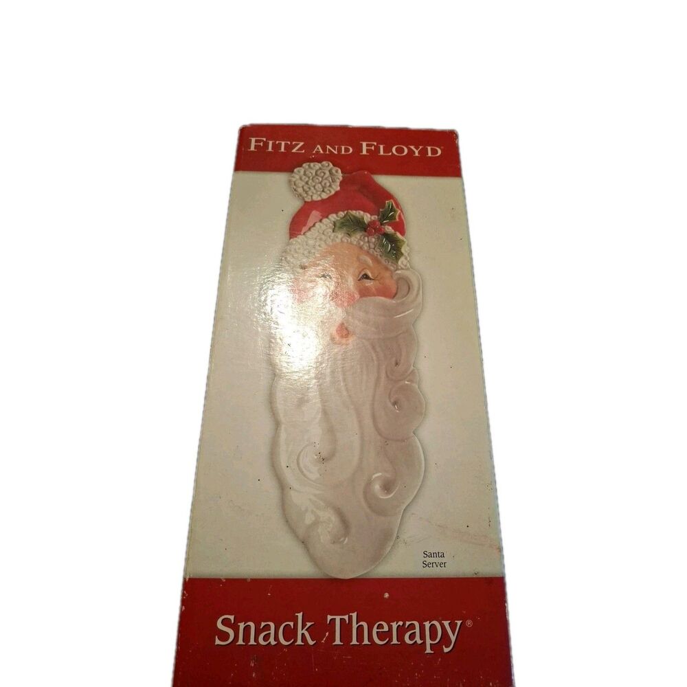 NIB, "FITZ & FLOYD SNACK THERAPY SANTA SERVER", Can be used to Hang on wall too
